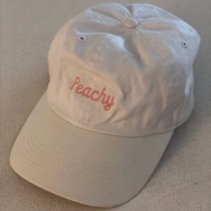 Brandy Melville White Peachy Adjustable Cap